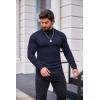 imageCOOFANDY Mens Slim Fit Mock Turtleneck Pullover Sweater Casual Basic Knitted Thermal SweatersNavy Blue