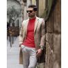 imageCOOFANDY Mens Slim Fit Mock Turtleneck Pullover Sweater Casual Basic Knitted Thermal SweatersRed