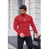 imageCOOFANDY Mens Slim Fit Mock Turtleneck Pullover Sweater Casual Basic Knitted Thermal SweatersRed