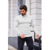 imageCOOFANDY Mens Slim Fit Mock Turtleneck Pullover Sweater Casual Basic Knitted Thermal SweatersWhite