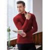 imageCOOFANDY Mens Slim Fit Mock Turtleneck Pullover Sweater Casual Basic Knitted Thermal SweatersWine Red
