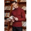 imageCOOFANDY Mens Slim Fit Mock Turtleneck Pullover Sweater Casual Basic Knitted Thermal SweatersWine Red