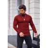 imageCOOFANDY Mens Slim Fit Mock Turtleneck Pullover Sweater Casual Basic Knitted Thermal SweatersWine Red