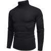 imageCOOFANDY Mens Slim Fit Turtleneck Sweater Casual Basic Knitted Long Sleeve Pullover SweaterAblack