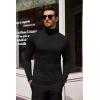 imageCOOFANDY Mens Slim Fit Turtleneck Sweater Casual Basic Knitted Long Sleeve Pullover SweaterAblack