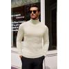 imageCOOFANDY Mens Slim Fit Turtleneck Sweater Casual Basic Knitted Long Sleeve Pullover SweaterBeige