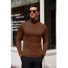 imageCOOFANDY Mens Slim Fit Turtleneck Sweater Casual Basic Knitted Long Sleeve Pullover SweaterBrown