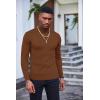 imageCOOFANDY Mens Slim Fit Turtleneck Sweater Casual Basic Knitted Long Sleeve Pullover SweaterBrown