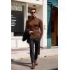 imageCOOFANDY Mens Slim Fit Turtleneck Sweater Casual Basic Knitted Long Sleeve Pullover SweaterBrown