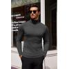 imageCOOFANDY Mens Slim Fit Turtleneck Sweater Casual Basic Knitted Long Sleeve Pullover SweaterDark Grey