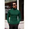 imageCOOFANDY Mens Slim Fit Turtleneck Sweater Casual Basic Knitted Long Sleeve Pullover SweaterGreen