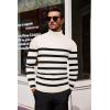 imageCOOFANDY Mens Slim Fit Turtleneck Sweater Casual Basic Knitted Long Sleeve Pullover SweaterIvory Breton