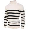 imageCOOFANDY Mens Slim Fit Turtleneck Sweater Casual Basic Knitted Long Sleeve Pullover SweaterIvory Breton