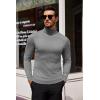 imageCOOFANDY Mens Slim Fit Turtleneck Sweater Casual Basic Knitted Long Sleeve Pullover SweaterMedium Grey
