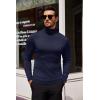 imageCOOFANDY Mens Slim Fit Turtleneck Sweater Casual Basic Knitted Long Sleeve Pullover SweaterNavy