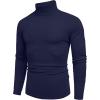 imageCOOFANDY Mens Slim Fit Turtleneck Sweater Casual Basic Knitted Long Sleeve Pullover SweaterNavy