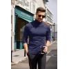 imageCOOFANDY Mens Slim Fit Turtleneck Sweater Casual Basic Knitted Long Sleeve Pullover SweaterNavy