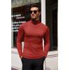 imageCOOFANDY Mens Slim Fit Turtleneck Sweater Casual Basic Knitted Long Sleeve Pullover SweaterRed