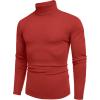 imageCOOFANDY Mens Slim Fit Turtleneck Sweater Casual Basic Knitted Long Sleeve Pullover SweaterRed