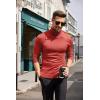 imageCOOFANDY Mens Slim Fit Turtleneck Sweater Casual Basic Knitted Long Sleeve Pullover SweaterRed