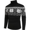 imageCOOFANDY Mens Slim Fit Turtleneck Sweater Casual Basic Knitted Long Sleeve Pullover SweaterSnowflake Black