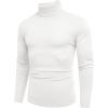 imageCOOFANDY Mens Slim Fit Turtleneck Sweater Casual Basic Knitted Long Sleeve Pullover SweaterWhite