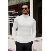 imageCOOFANDY Mens Slim Fit Turtleneck Sweater Casual Basic Knitted Long Sleeve Pullover SweaterWhite