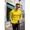 imageCOOFANDY Mens Slim Fit Turtleneck Sweater Casual Basic Knitted Long Sleeve Pullover SweaterYellow