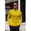 imageCOOFANDY Mens Slim Fit Turtleneck Sweater Casual Basic Knitted Long Sleeve Pullover SweaterYellow