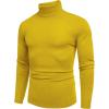 imageCOOFANDY Mens Slim Fit Turtleneck Sweater Casual Basic Knitted Long Sleeve Pullover SweaterYellow