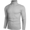 imageCOOFANDY Mens Slim Fit Turtleneck Sweater Casual Pullover Sweater Lightweight Ribbed Sweater01gray