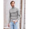 imageCOOFANDY Mens Slim Fit Turtleneck Sweater Casual Pullover Sweater Lightweight Ribbed Sweater01gray