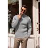 imageCOOFANDY Mens Slim Fit Turtleneck Sweater Casual Pullover Sweater Lightweight Ribbed Sweater01gray
