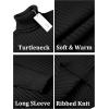 imageCOOFANDY Mens Slim Fit Turtleneck Sweater Casual Pullover Sweater Lightweight Ribbed SweaterBlack
