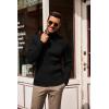 imageCOOFANDY Mens Slim Fit Turtleneck Sweater Casual Pullover Sweater Lightweight Ribbed SweaterBlack