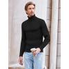 imageCOOFANDY Mens Slim Fit Turtleneck Sweater Casual Pullover Sweater Lightweight Ribbed SweaterBlack