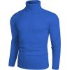 imageCOOFANDY Mens Slim Fit Turtleneck Sweater Casual Pullover Sweater Lightweight Ribbed SweaterBlue