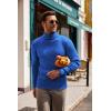 imageCOOFANDY Mens Slim Fit Turtleneck Sweater Casual Pullover Sweater Lightweight Ribbed SweaterBlue