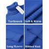imageCOOFANDY Mens Slim Fit Turtleneck Sweater Casual Pullover Sweater Lightweight Ribbed SweaterBlue