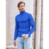 imageCOOFANDY Mens Slim Fit Turtleneck Sweater Casual Pullover Sweater Lightweight Ribbed SweaterBlue