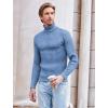 imageCOOFANDY Mens Slim Fit Turtleneck Sweater Casual Pullover Sweater Lightweight Ribbed SweaterBluegray