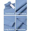 imageCOOFANDY Mens Slim Fit Turtleneck Sweater Casual Pullover Sweater Lightweight Ribbed SweaterBluegray