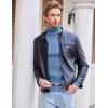 imageCOOFANDY Mens Slim Fit Turtleneck Sweater Casual Pullover Sweater Lightweight Ribbed SweaterBluegray