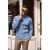 imageCOOFANDY Mens Slim Fit Turtleneck Sweater Casual Pullover Sweater Lightweight Ribbed SweaterBluegray