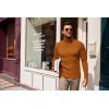 imageCOOFANDY Mens Slim Fit Turtleneck Sweater Casual Pullover Sweater Lightweight Ribbed SweaterBritish Tan