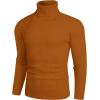 imageCOOFANDY Mens Slim Fit Turtleneck Sweater Casual Pullover Sweater Lightweight Ribbed SweaterBritish Tan