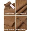 imageCOOFANDY Mens Slim Fit Turtleneck Sweater Casual Pullover Sweater Lightweight Ribbed SweaterCaramel