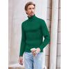 imageCOOFANDY Mens Slim Fit Turtleneck Sweater Casual Pullover Sweater Lightweight Ribbed SweaterDark Green