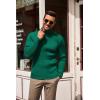 imageCOOFANDY Mens Slim Fit Turtleneck Sweater Casual Pullover Sweater Lightweight Ribbed SweaterDark Green