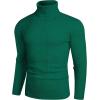 imageCOOFANDY Mens Slim Fit Turtleneck Sweater Casual Pullover Sweater Lightweight Ribbed SweaterDark Green